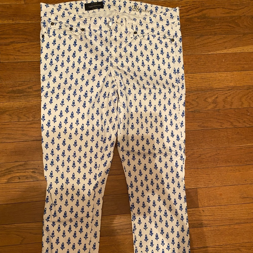 JCrew Toothpick Patterned Pants